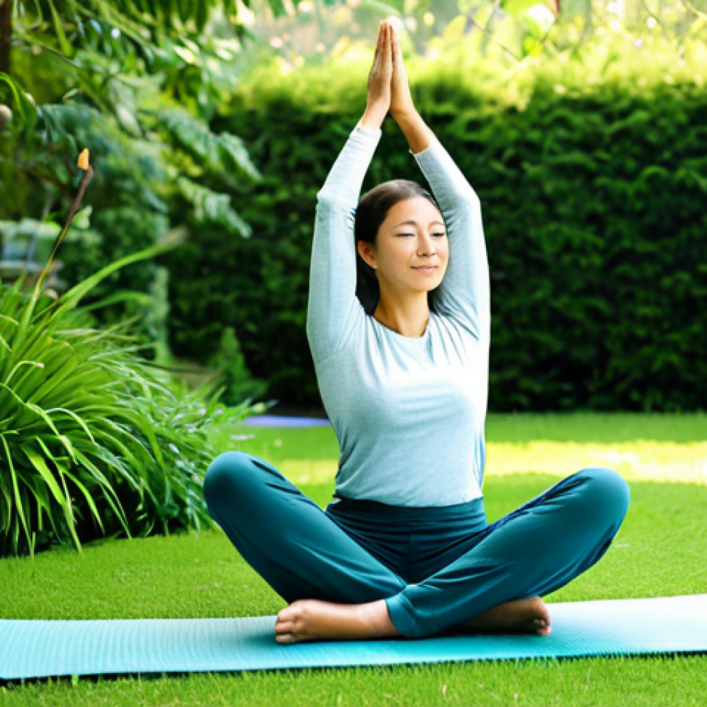 Peaceful Retreat Scene**

"A woman in comfortable, modest clothing practices yoga in a tranquil garden at a wellness retreat, fully clothed, appropriate content, safe for work. The scene includes lush greenery, soft morning light, perfect anatomy, natural proportions, professional photography, high quality, serene atmosphere. Emphasize a sense of calm and well-being. professional."

**