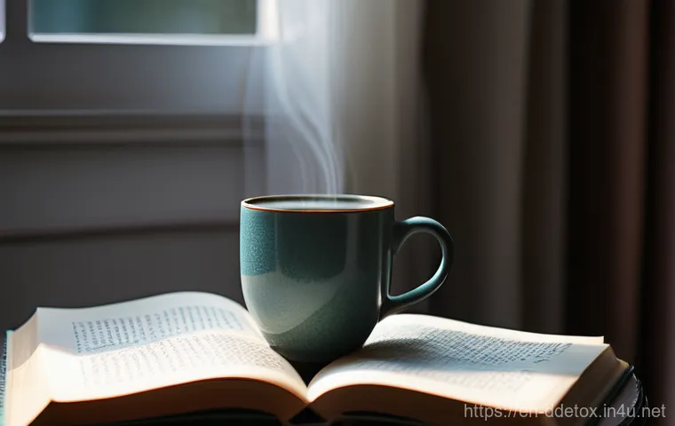 디지털디톡스와 독서 - **Prompt for Mental Real Estate Reclaimed:**
    A serene, mid-shot portrait of a young adult, gende...