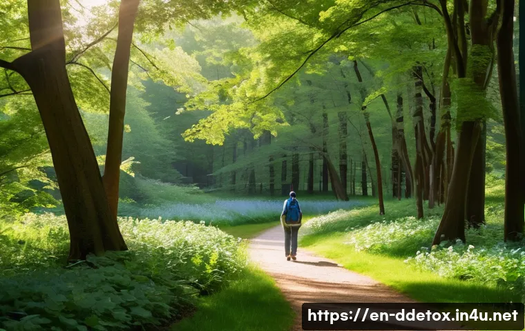 디지털디톡스와 환경적 요인 - **Prompt:** A serene, full-body shot of an individual in their late 20s to early 30s, dressed in com...